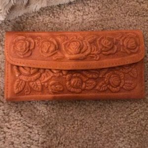 Leather floral wallet